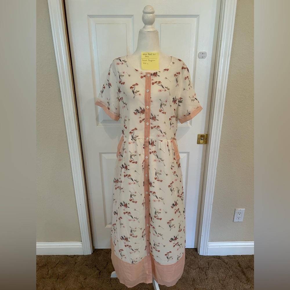 Polygram white floral button down sundress
